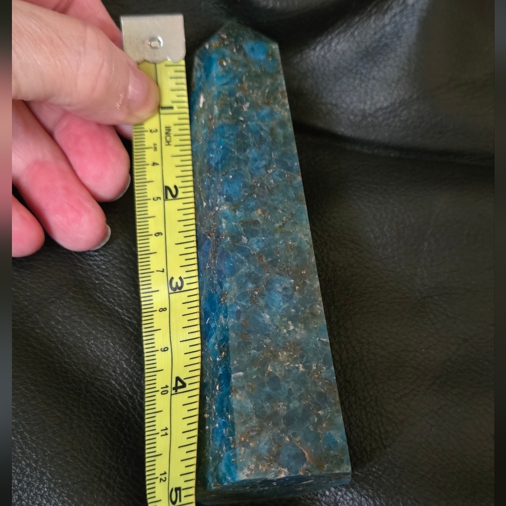 Natural RARE Garden Rutilated Apatite 5" Pillar - Picture 6 of 8
